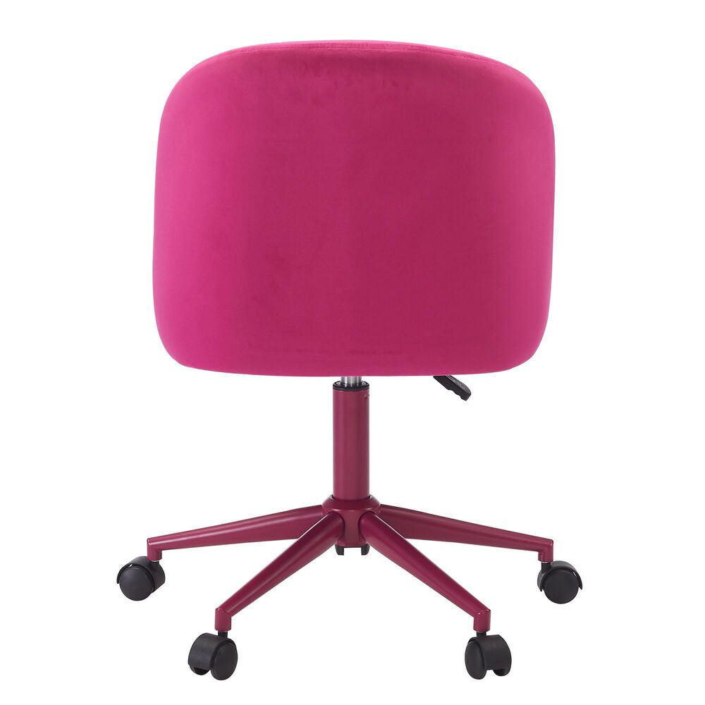 Linden Boulevard Velvet Desk Chair in Hot Pink, , large