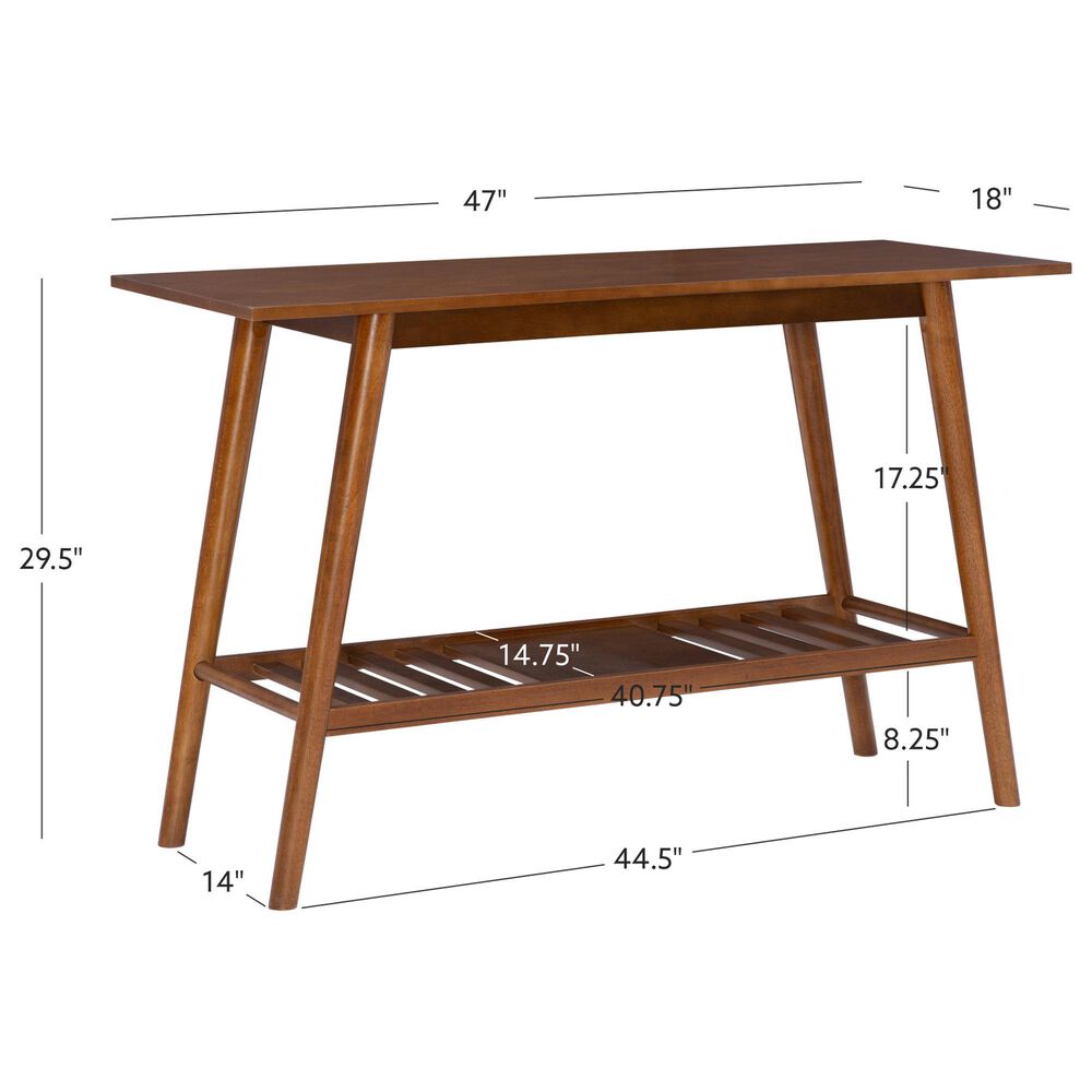 Linon Home Decor Charlotte Console Table in Warm Walnut, , large