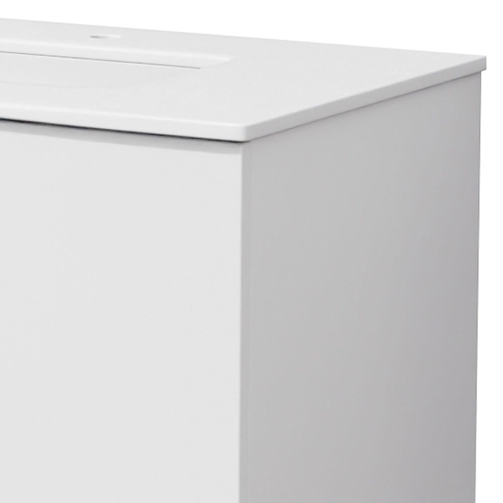 Lexora Home Geneva 30" Single Bathroom Vanity in Glossy White with 2 cm White Cultured Marble Top and Rectangular Sink, , large