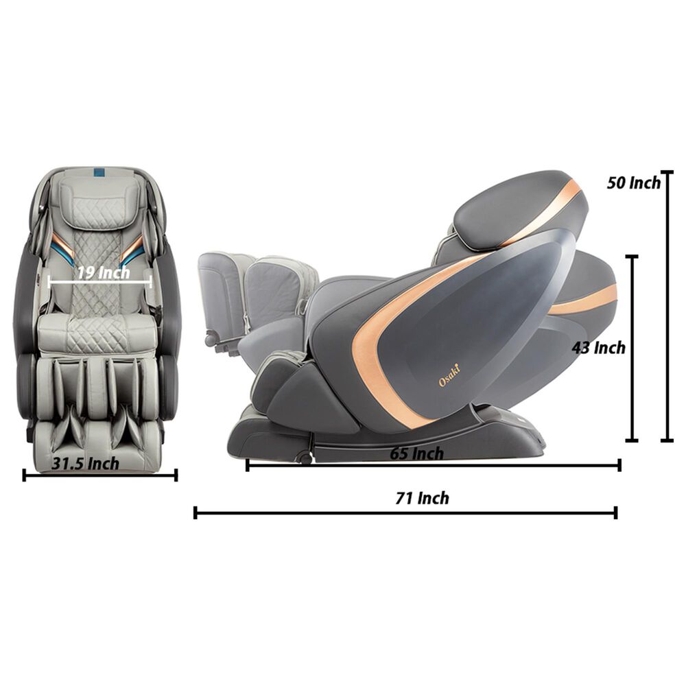 Osaki 3D Pro Admiral Massage Chair in Grey, , large