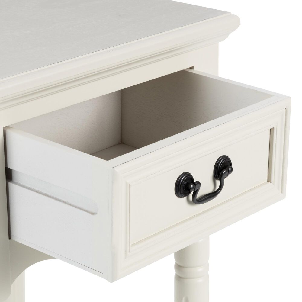 Maple and Jade End Table with Shelf and Drawer in Cream, , large