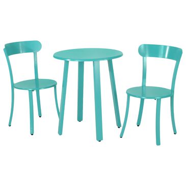 Noble House Barbados 3-Piece Patio Bistro Set in Matte Teal, , large