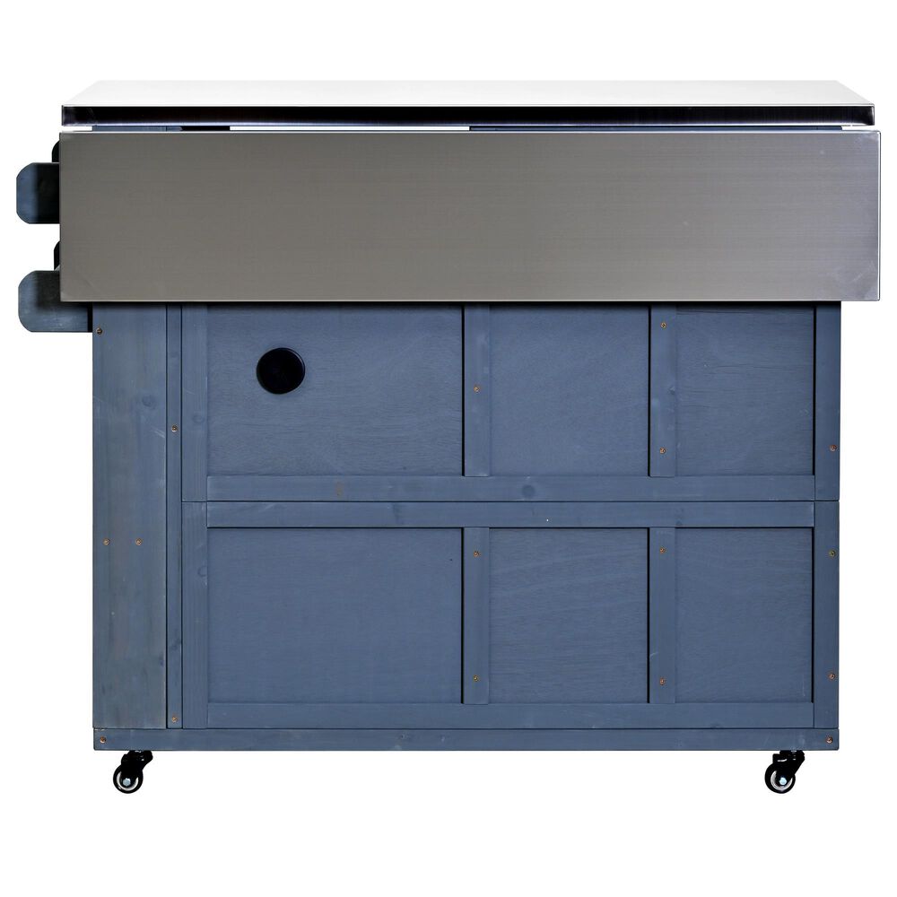 HOMLUX 41.9" Outdoor Extendable Kitchen Island in Gray, , large