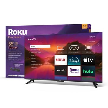 Roku 55" Class Plus Series QLED 4K in Black - Smart TV, , large