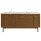 James Martin Laurent 72" Double Bathroom Vanity in Honey Oak with 3 cm Carrara Marble Top and Rectangular Sinks, , large