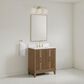 37B Fenwick 30" Single Bathroom Vanity in Kona with Glossy White Composite Stone Top and Backsplash, , large