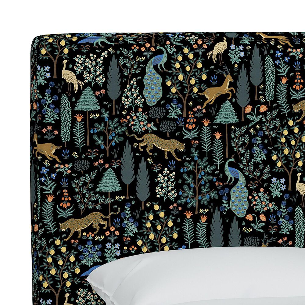 Rifle Paper Co Crafted by Cloth &amp; Company Elly Full Headboard in Menagerie Black, , large