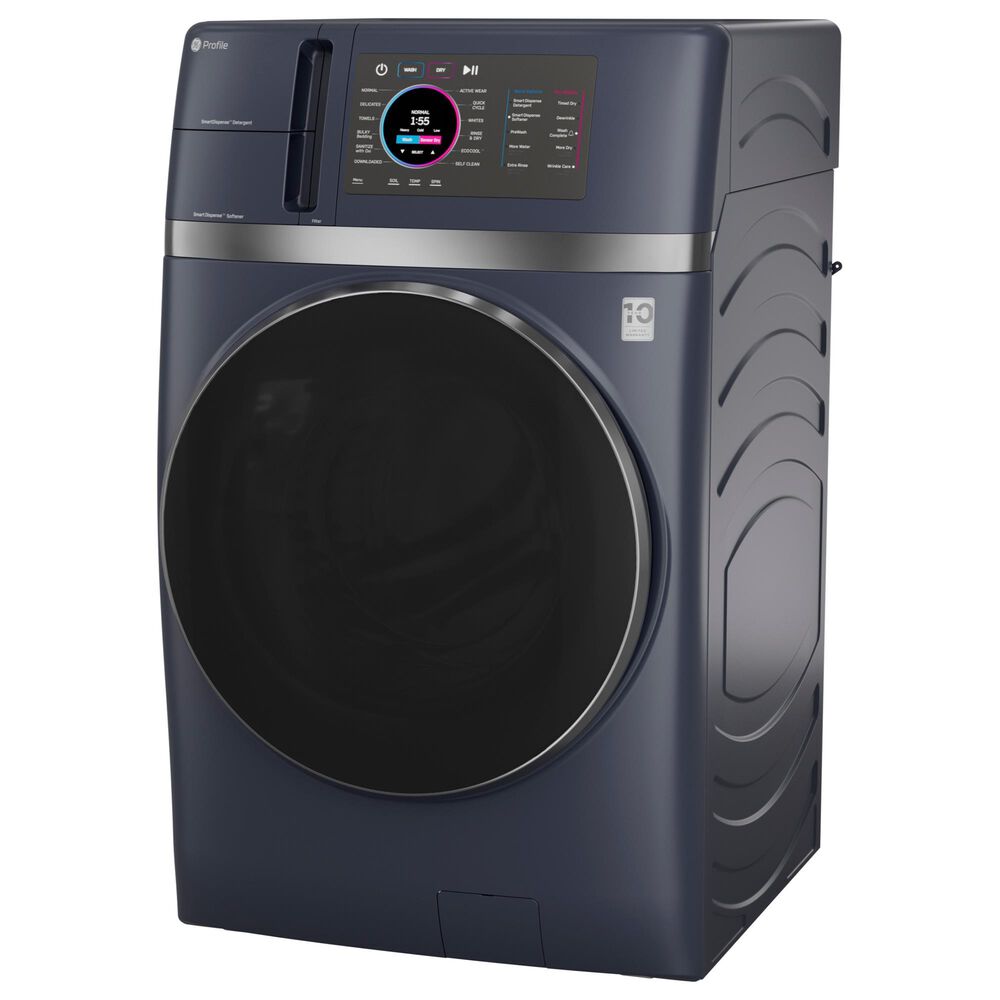GE Profile 4.8 Cu. Ft. Smart Front Load Combo Washer/Dryer in Sapphire Blue, , large