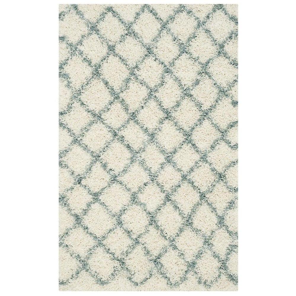 Safavieh Dallas Shag SGD258J-3 3&#39; x 5&#39; Ivory/Seafoam Area Rug, , large
