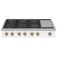 Cafe 48" Natural Gas Rangetop with Integrated Griddle in Matte White and Brushed Bronze, , large