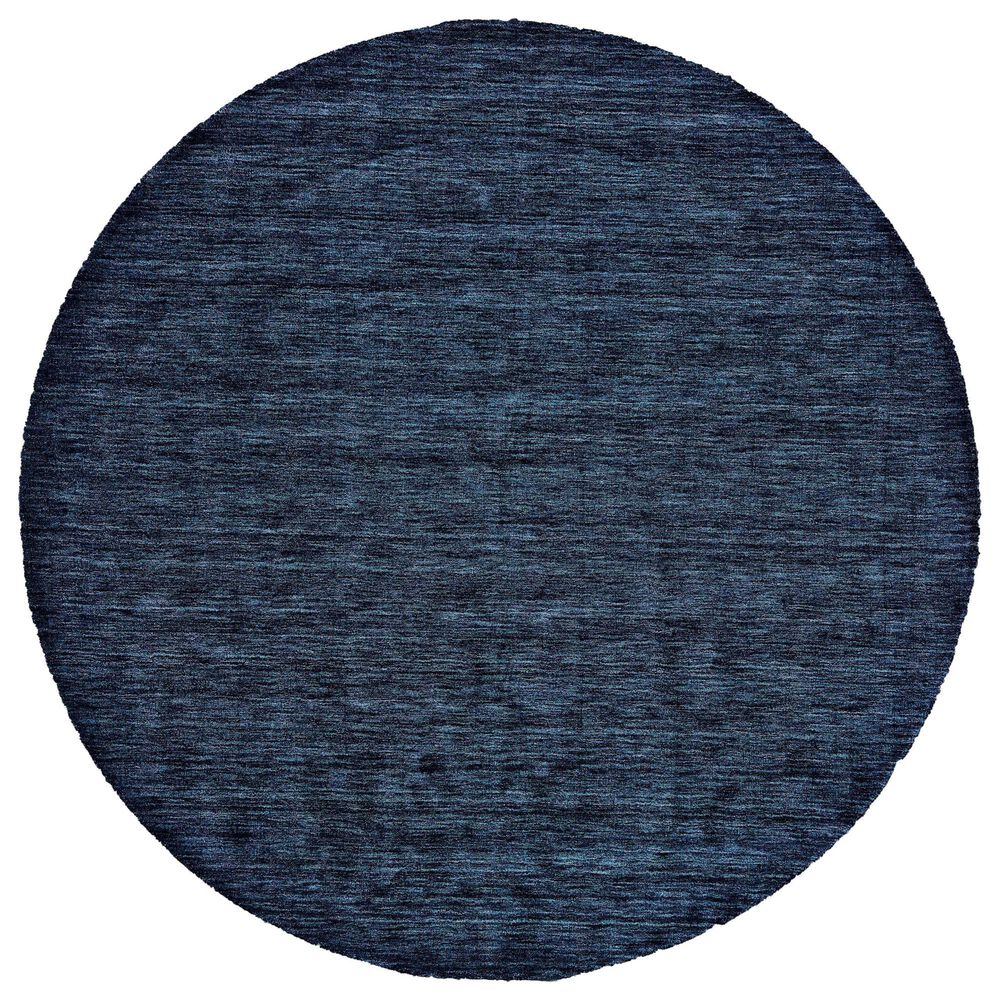 Feizy Luna 10" Round Dark Blue Area Rug, , large