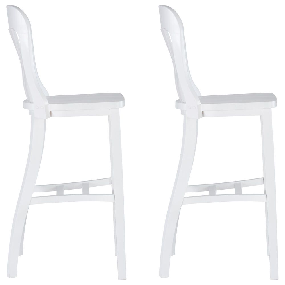 Linon Home Decor Maylen Bar Stool in Lustrous White (Set of 2), , large