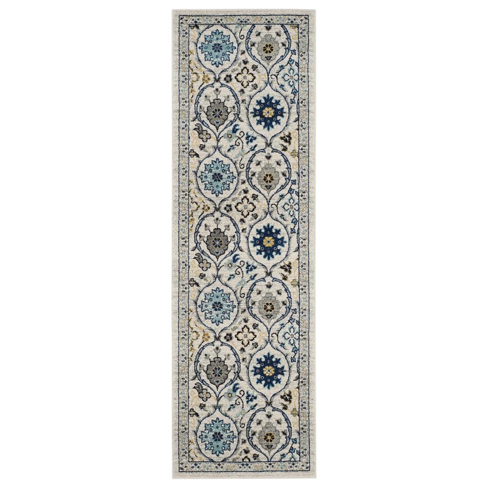 Safavieh Evoke EVK210C 2"2" x 5" Ivory and Blue Runner Rug, , large