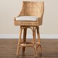 Baxton Studio Bella Swivel Bar Stool in Natural Brown, , large