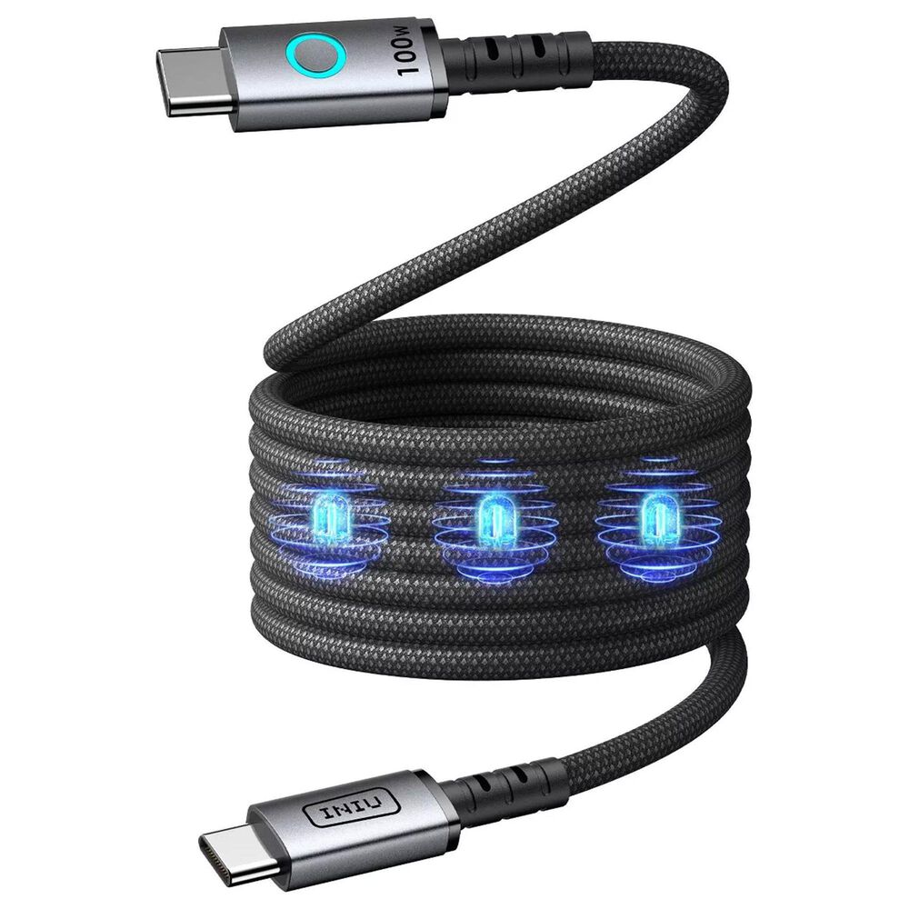 INUI Leopard 100W Magnetic Fast Charging Cable in Black, , large