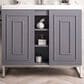 James Martin Vanities Alicante 39.5" Single Bathroom Vanity in Grey Smoke and Brushed Nickel with 5 cm White Glossy Resin Top and Rectangular Sink, , large