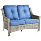 HOMLUX Outdoor Rattan Loveseat with Ergonomic in Diamond Blue, , large