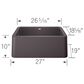 Blanco Ikon 27" Apron Single Bowl Farmhouse Sink in Cinder, , large