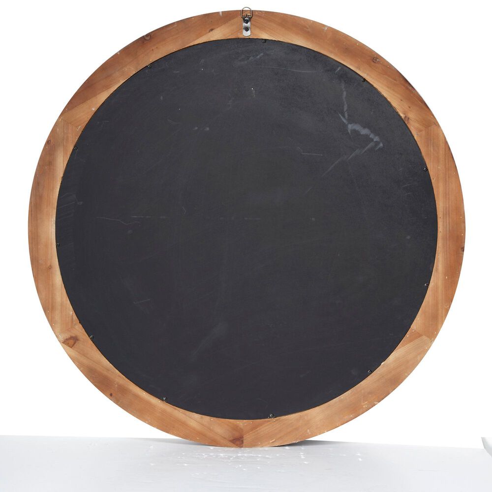 Maple and Jade 36&quot; Bohemian Wall Mirror with Beaded Frame in Distressed Light Brown and White, , large
