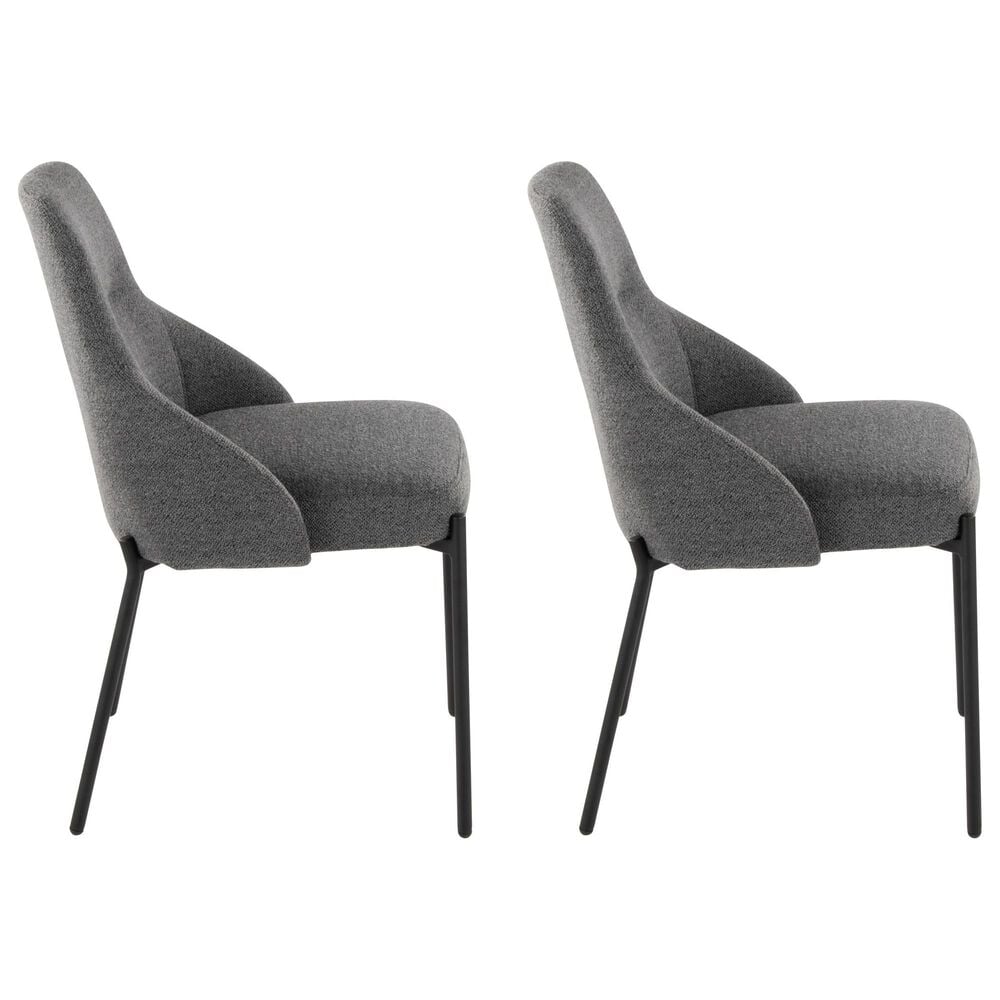 Lumisource York Side Chair with Dark Grey Upholstered in Black &#40;Set of 2&#41;, , large