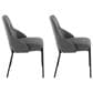 Lumisource York Side Chair with Dark Grey Upholstered in Black (Set of 2), , large