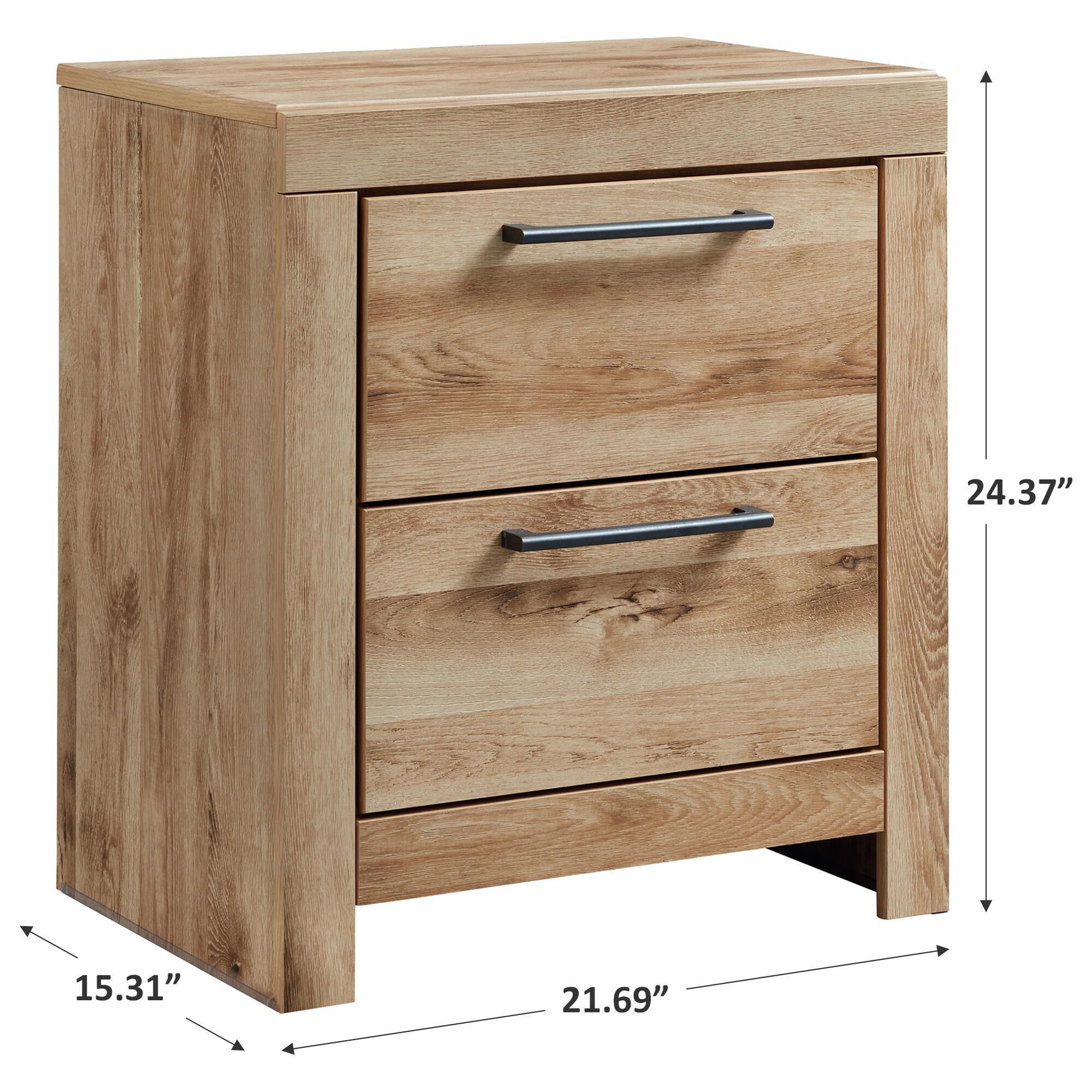 Ashley Hyanna 2-Drawer Nightstand in Golden Rustic