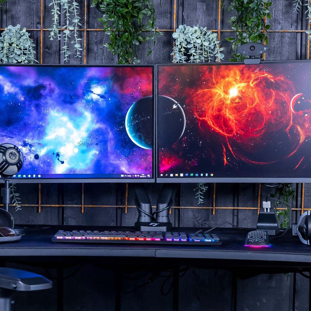 Arozzi Alzare Dual Gas Spring Monitor Arm in Black, , large