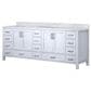 Lexora Home Jacques 84" Double Bathroom Vanity in White with 2 cm White Carrara Marble Top and Rectangular Sinks, , large