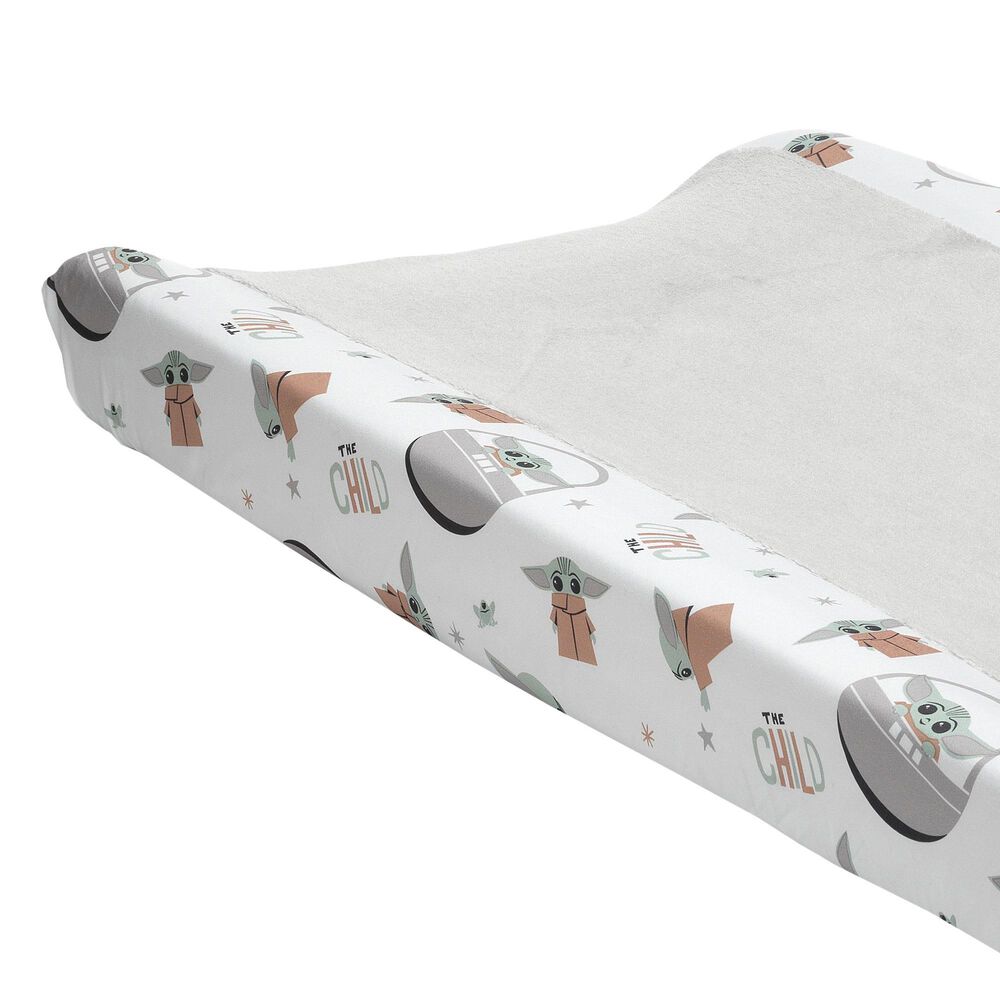 Lambs and Ivy Star Wars The Child Changing Pad Cover in Gray, Green, White and Black, , large