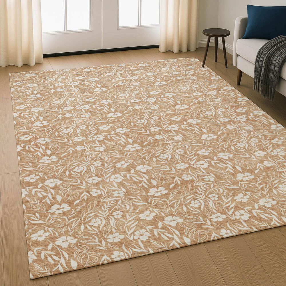 Dalyn Rug Company Soft Essentials Floral Copper 9' x 12' Indoor/Outdoor Area Rug, , large