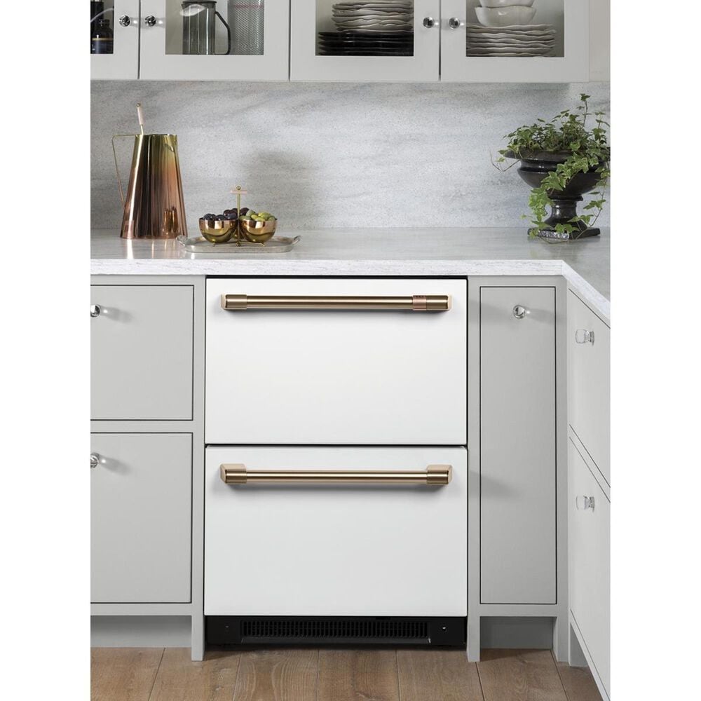 Cafe 5.7 Cu. Ft. Built-In Dual-Drawer Refrigerator in Matte White, , large