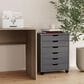 Linon Home Decor Cary 6-Drawer Wide Rolling Cart in Grey, , large