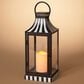 The Gerson Company 15.3" Lighted Metal Holiday Lantern with LED Candle in Charcoal and White, , large
