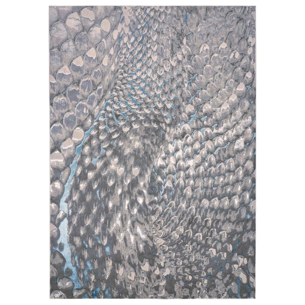 Feizy Azure 8" x 10" Blue and Silver Area Rug, , large