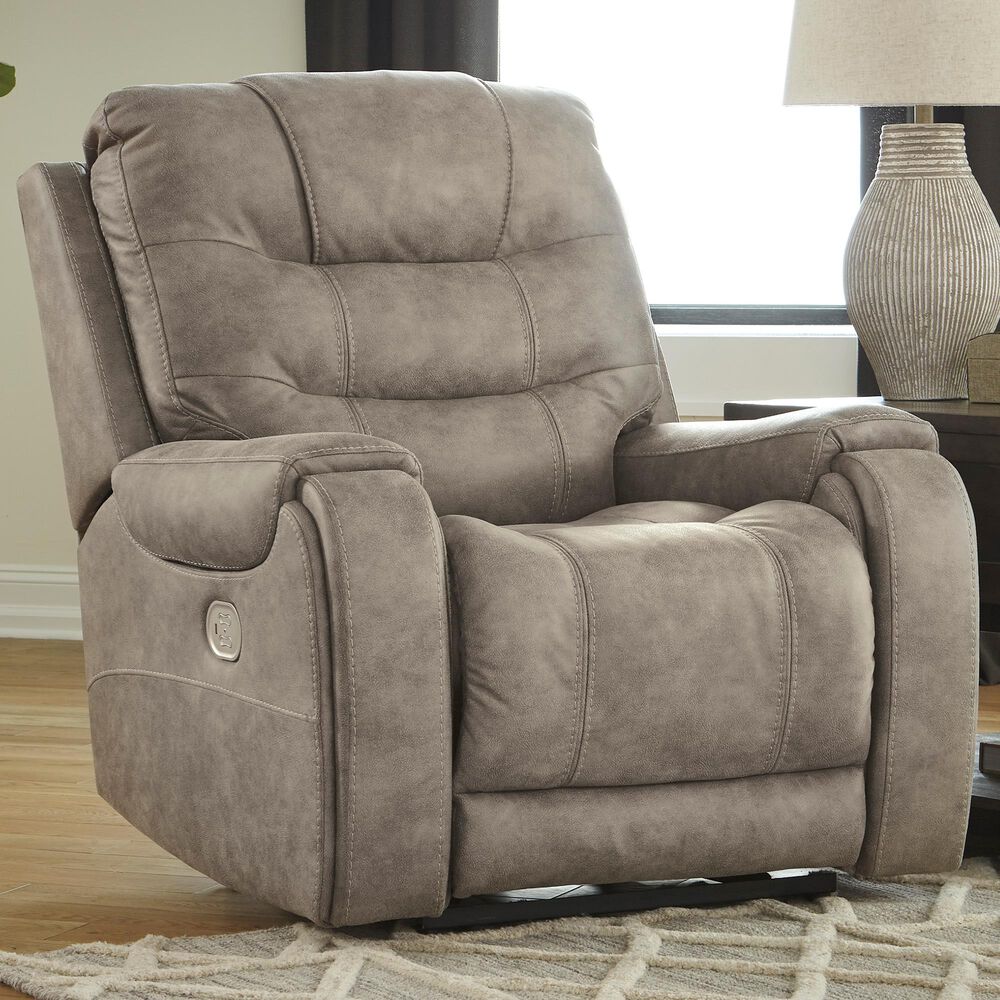 Signature Design by Ashley Yacolt Power Recliner with Power Headrest in Fog, , large
