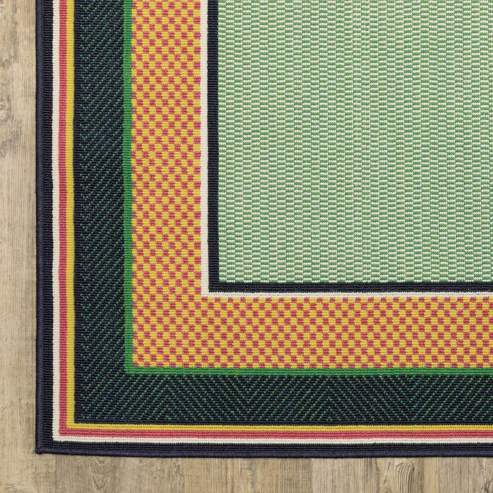 Oriental Weavers Havana Geometric Green and Navy 1'10" x 7'3" Indoor/Outdoor Runner, , large
