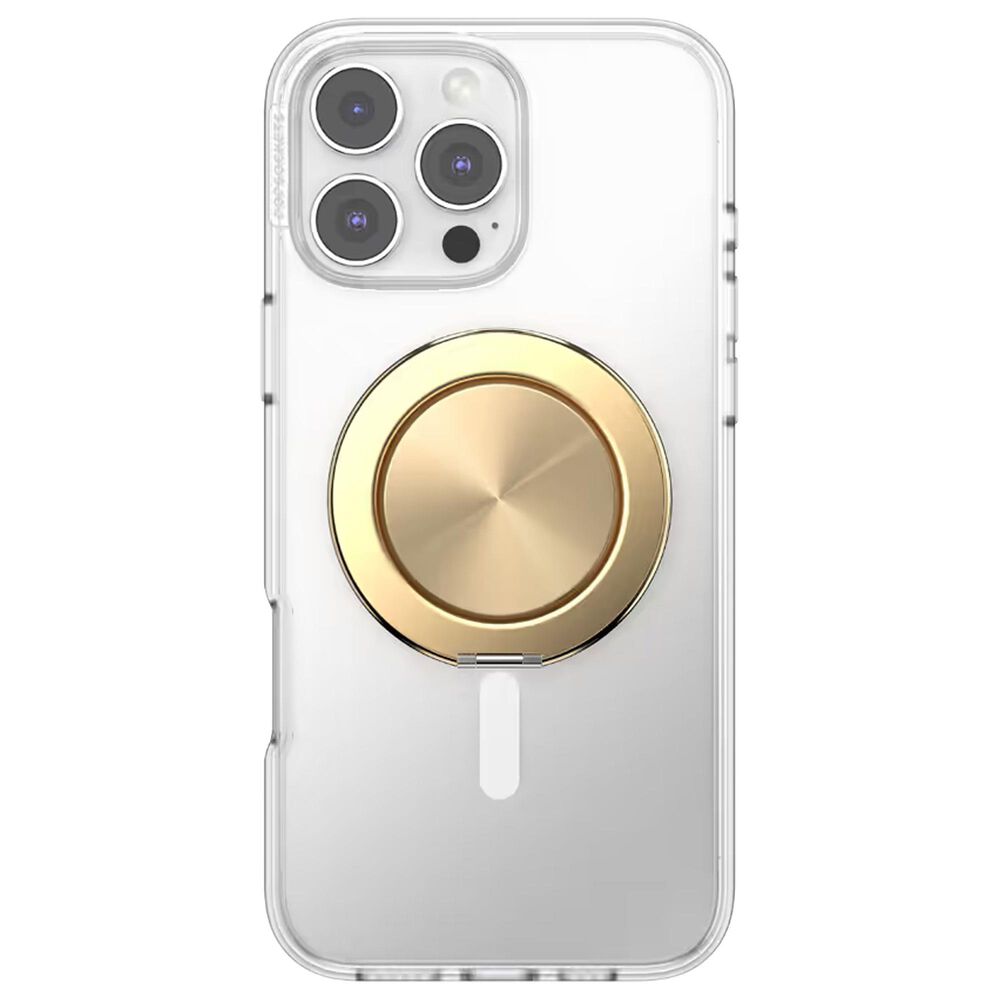 PopSockets MagSafe Circle Kick-Out PopGrip in Aluminum Radial Gold, , large