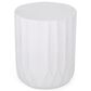 Hearth and Haven Outdoor Round End Table with Inverted Scallop Edge in Antique White, , large