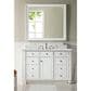 James Martin Vanities Bristol 48" Single Bathroom Vanity in Bright White with 3 cm Ethereal Noctis Quartz Top and Rectangular Sink, , large