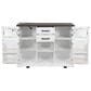 HOMLUX 54.9" Kitchen Island with Drop Leaf in White and Brown, , large