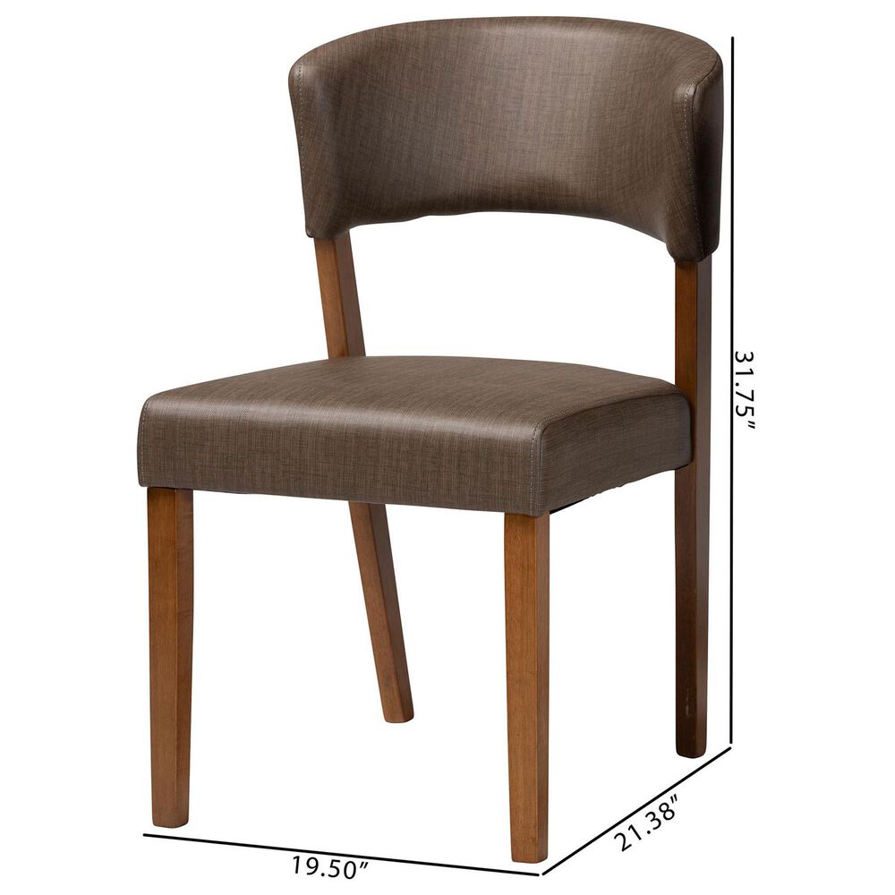 Baxton Studio Montreal Side Chair in Dark Walnut (Set of 2), , large