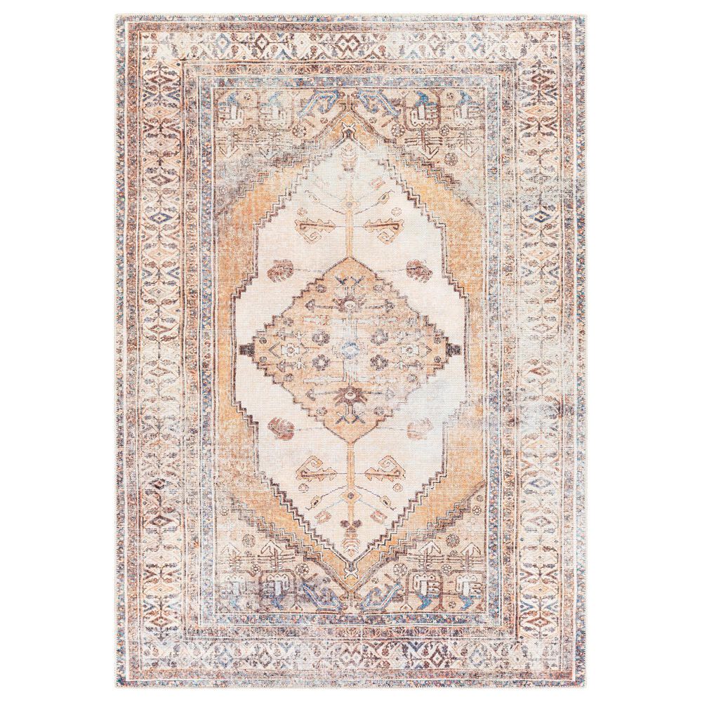 Surya Amelie AML-2312 2" x 2"11" Camel, Wheat, Ivory, Saffron, Orange and Blue Area Rug, , large