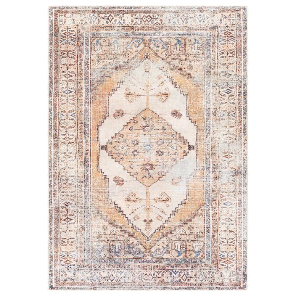 Surya Amelie AML-2312 2" x 2"11" Camel, Wheat, Ivory, Saffron, Orange and Blue Area Rug, , large