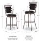 Linon Home Decor Townsend Adjustable Swivel Bar Stool with Dark Chocolate Cushion in Dark Brown (Set of 3), , large