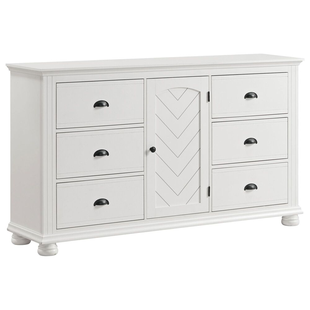 Mayberry Hill Kona 6-Drawer Dresser in White, , large