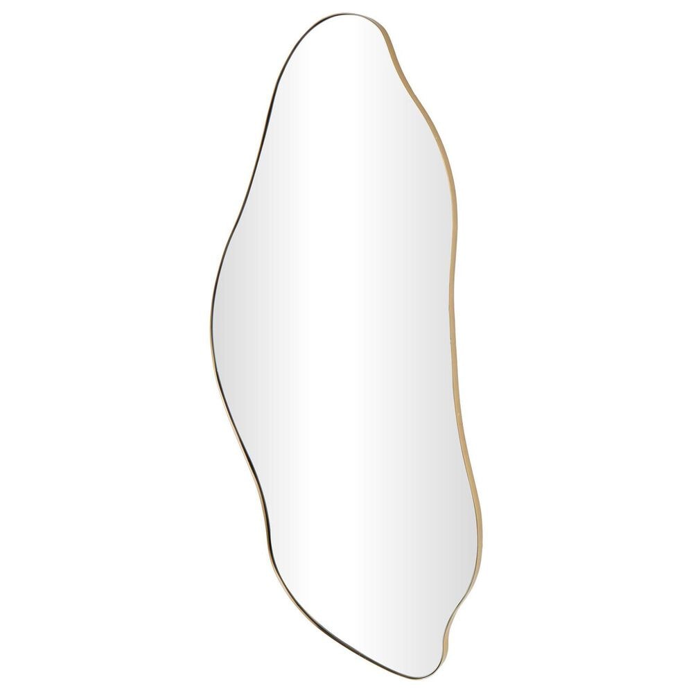 Maple and Jade 48" Metal Abstract Wavy Wall Mirror in Gold, , large