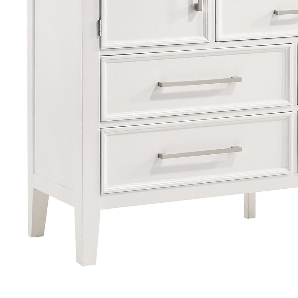 New Heritage Design Andover 6 Drawer Dresser and Mirror in White, , large