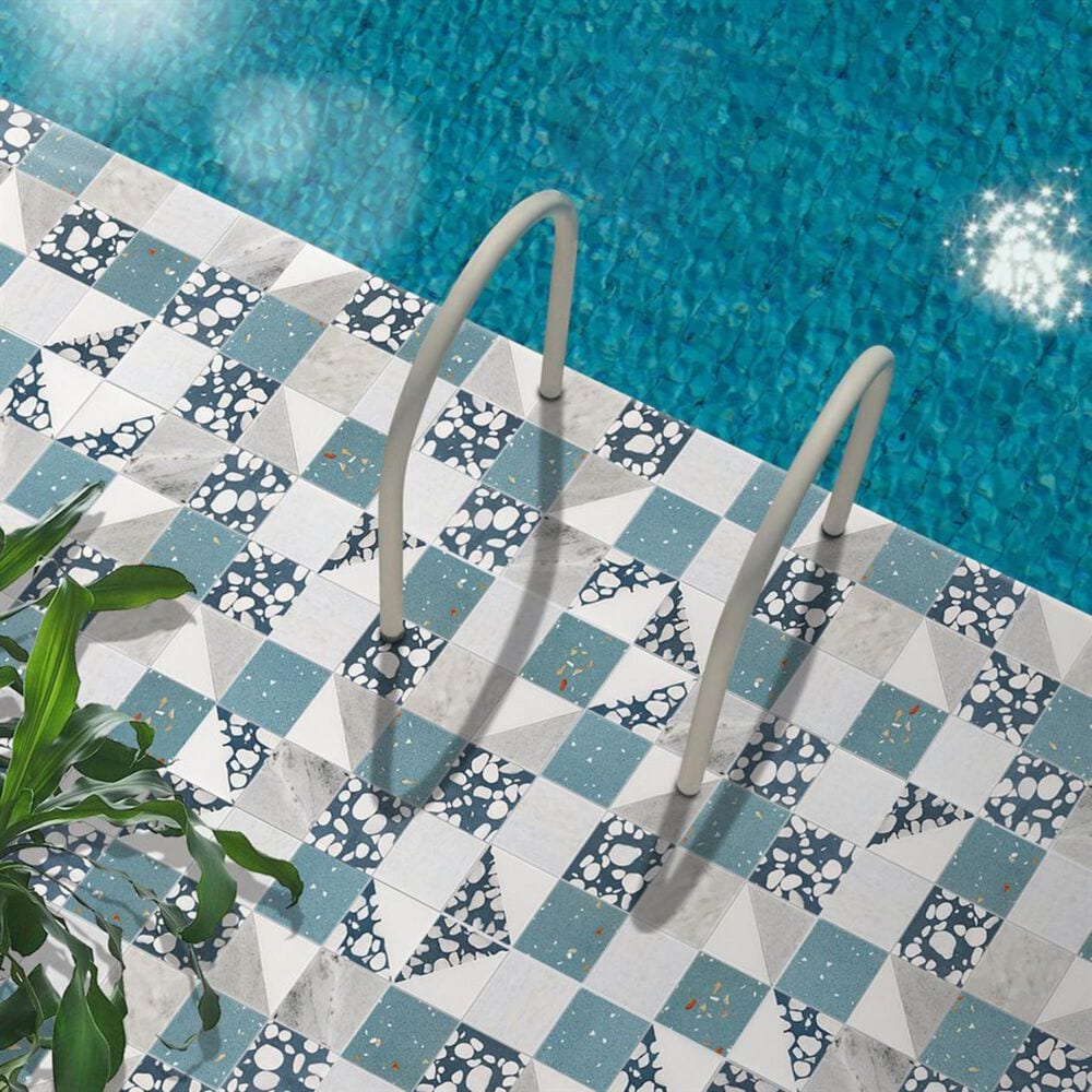 Soho Studio Elizabeth Sutton Terrazzi Starling 2.87" x 2.87" on 11.81" x 11.81" Mosaic Sheet, , large