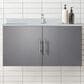 Lexora Home Geneva 36" Single Bathroom Vanity in Dark Grey with 2 cm White Quartz Top and Rectangular Sink, , large