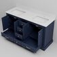 Lexora Home Dukes 60" Double Bathroom Vanity in Navy Blue with 2 cm White Cultured Marble Top and Rectangular Sinks, , large